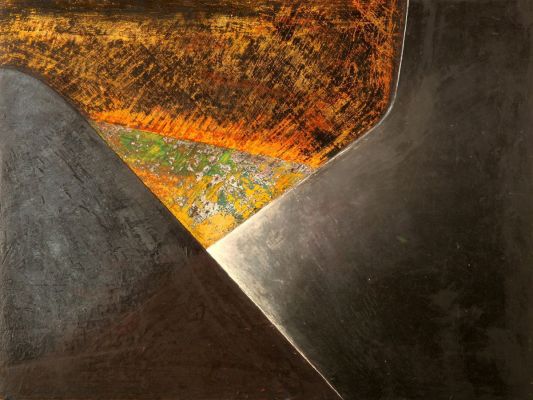 Technique mixte sur toile marouflée