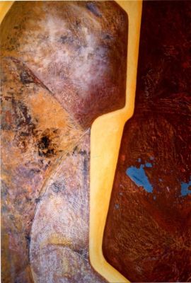 Technique mixte sur toile maroufl&eacute;e - 105/103cm